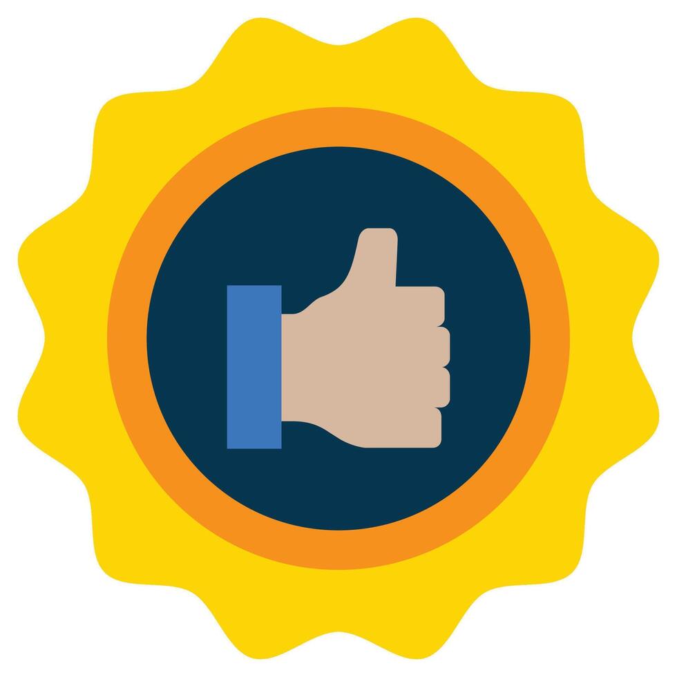 Like Badge Flat Icon, Online Digital Marketing icon in Flat Design Style vector