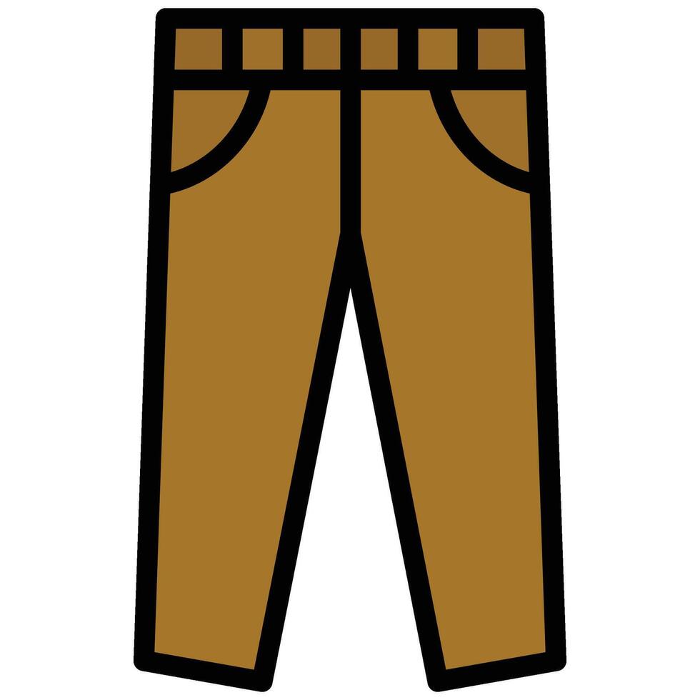 Jean Outline Flat Icon, Outline Flat Design Style Icon Illustration vector