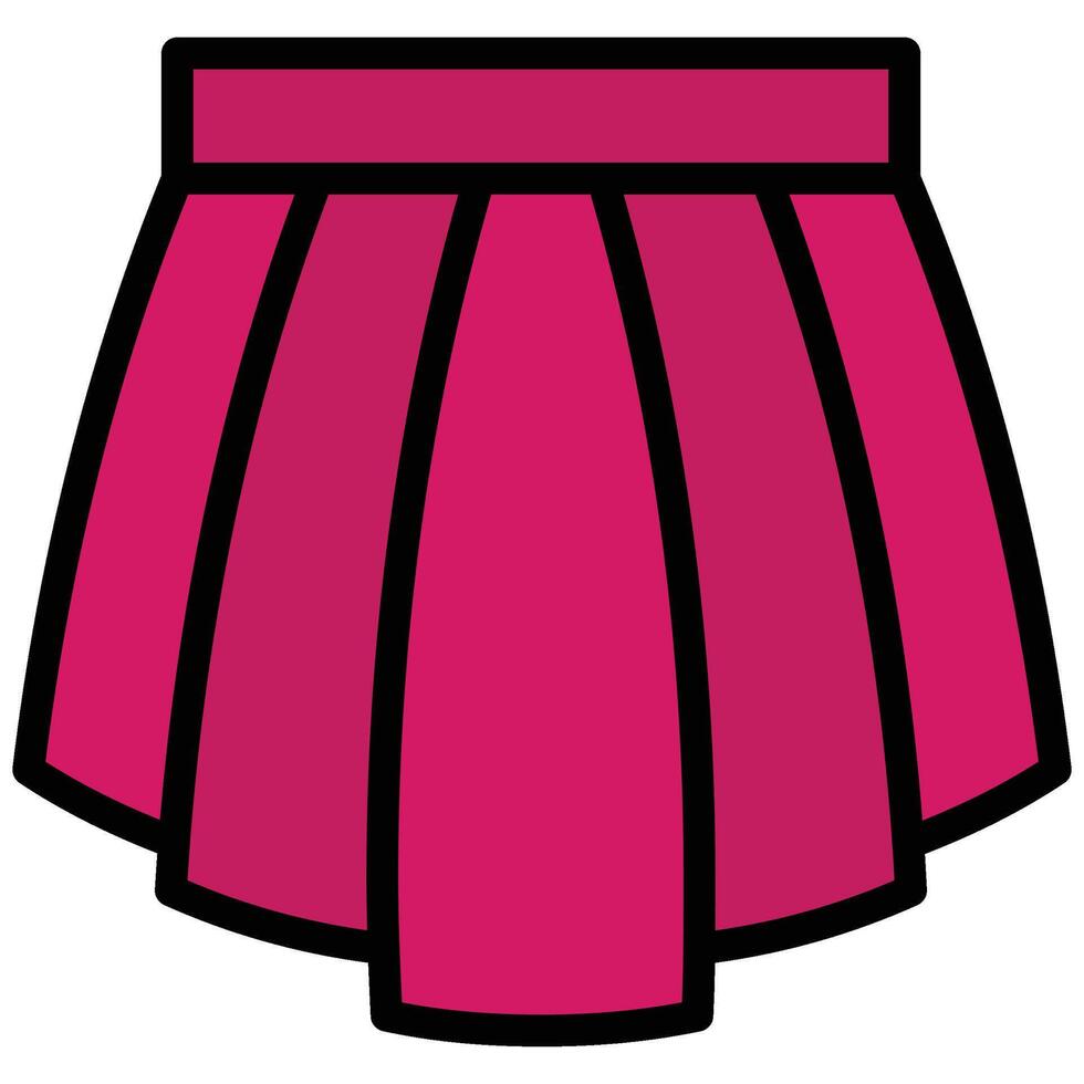 Skirt Outline Flat Icon, Outline Flat Design Style Icon Illustration vector
