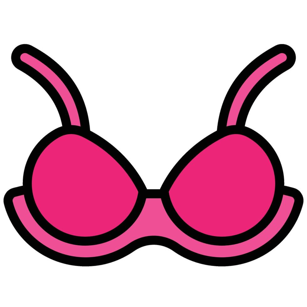 Bra Outline Flat Icon, Outline Flat Design Style Icon Illustration vector