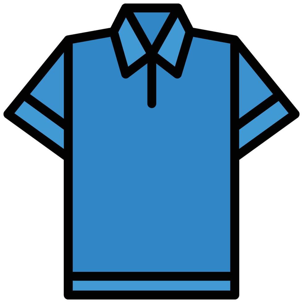 Polo Shirt Outline Flat Icon, Outline Flat Design Style Icon Illustration vector