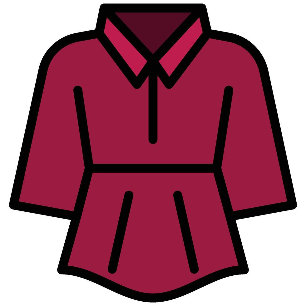 Dress Outline Flat Design Icon, Outline Flat Design Style Icon Illustration vector