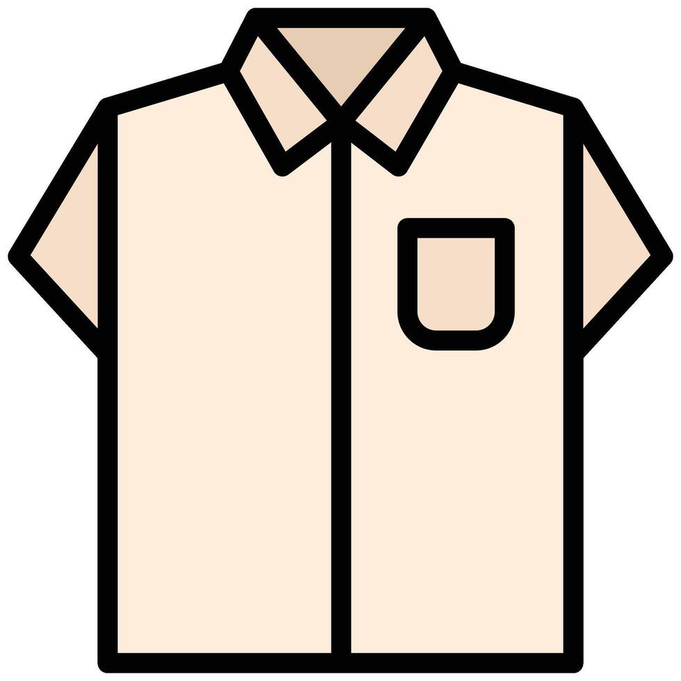 Short Shirt Outline Flat Icon, Outline Flat Design Style Icon Illustration vector