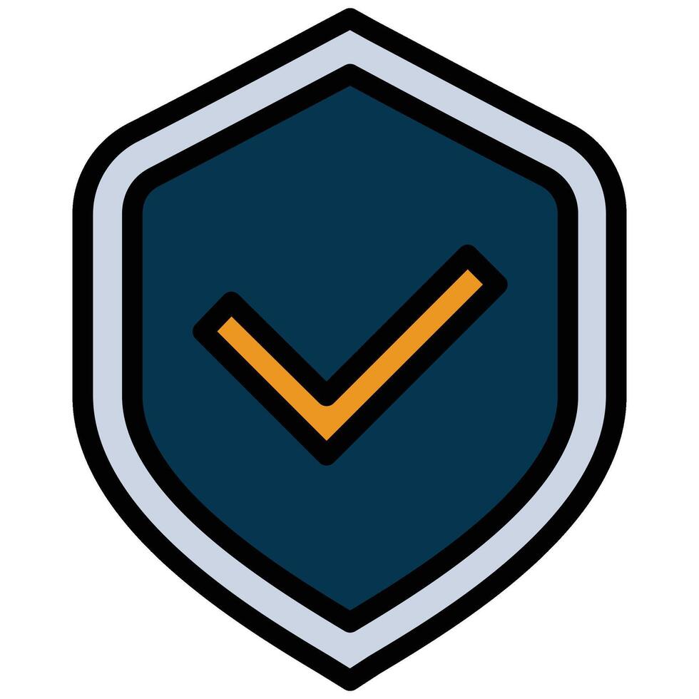 Shield Outline Flat Icon, Insurance Outline Flat Design Style Illistration vector