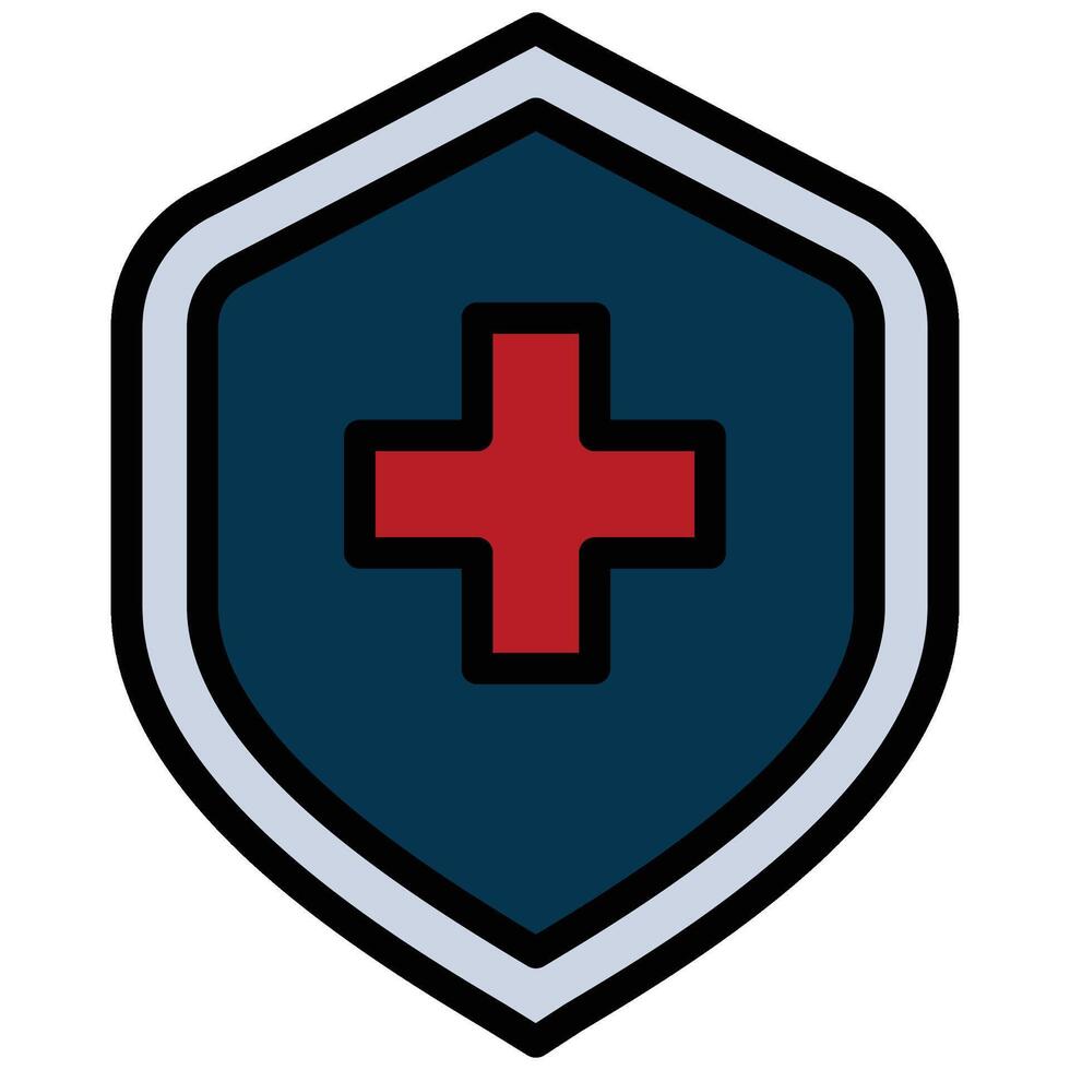 Health Insurance Outline Flat Icon, Insurance Outline Flat Design Style Illistration vector