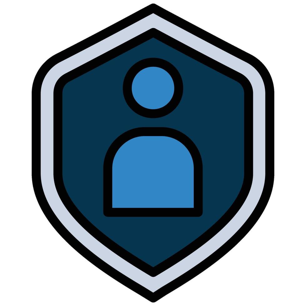 Shield Outline Flat Design Icon, Insurance Outline Flat Design Style Illistration vector