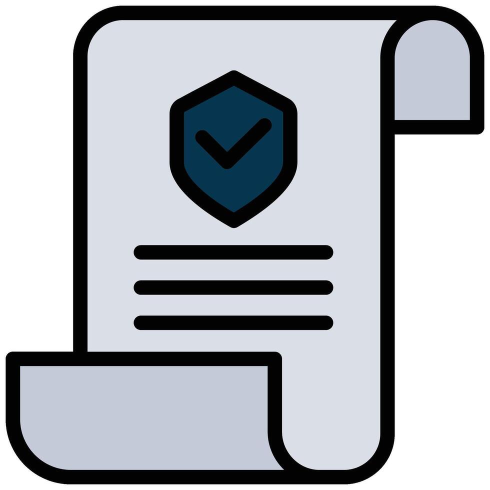 Insurance Policy Outline Flat Icon, Insurance Outline Flat Design Style Illistration vector