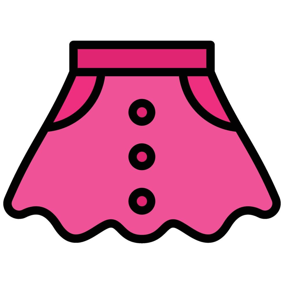 Skirt Outline Flat Icon, Fashion Shopping Store Element Outline Flat Icon vector