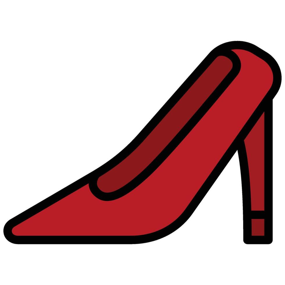 Pump Shoe Outline Flat Icon, Fashion Shopping Store Element Outline Flat Icon vector