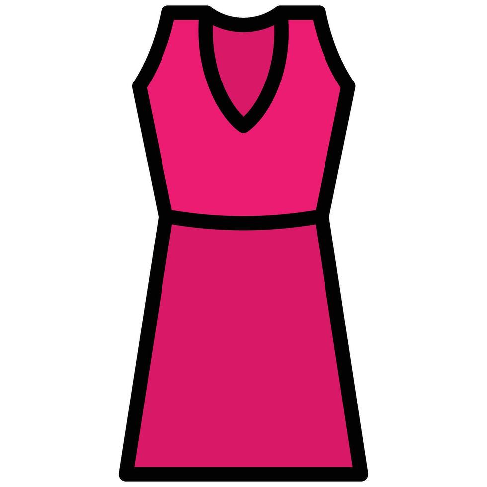 Dress Outline Design Flat Icon, Fashion Shopping Store Element Outline Flat Icon vector