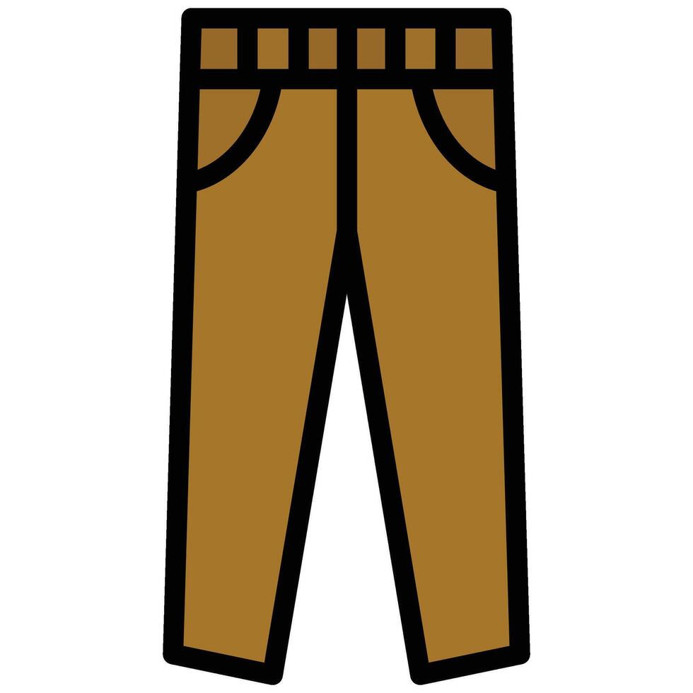 Jeans Outline Flat Icon, Fashion Shopping Store Element Outline Flat Icon vector