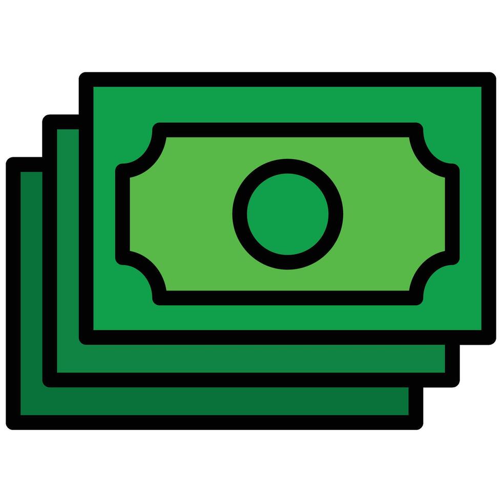 Money Cash Outline Flat Icon, Fashion Shopping Store Element Outline Flat Icon vector