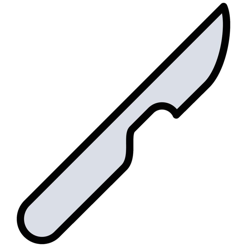 Scalpel Outline Flat Icon, Science And Laboratory Concept Outline Flat Design Style vector