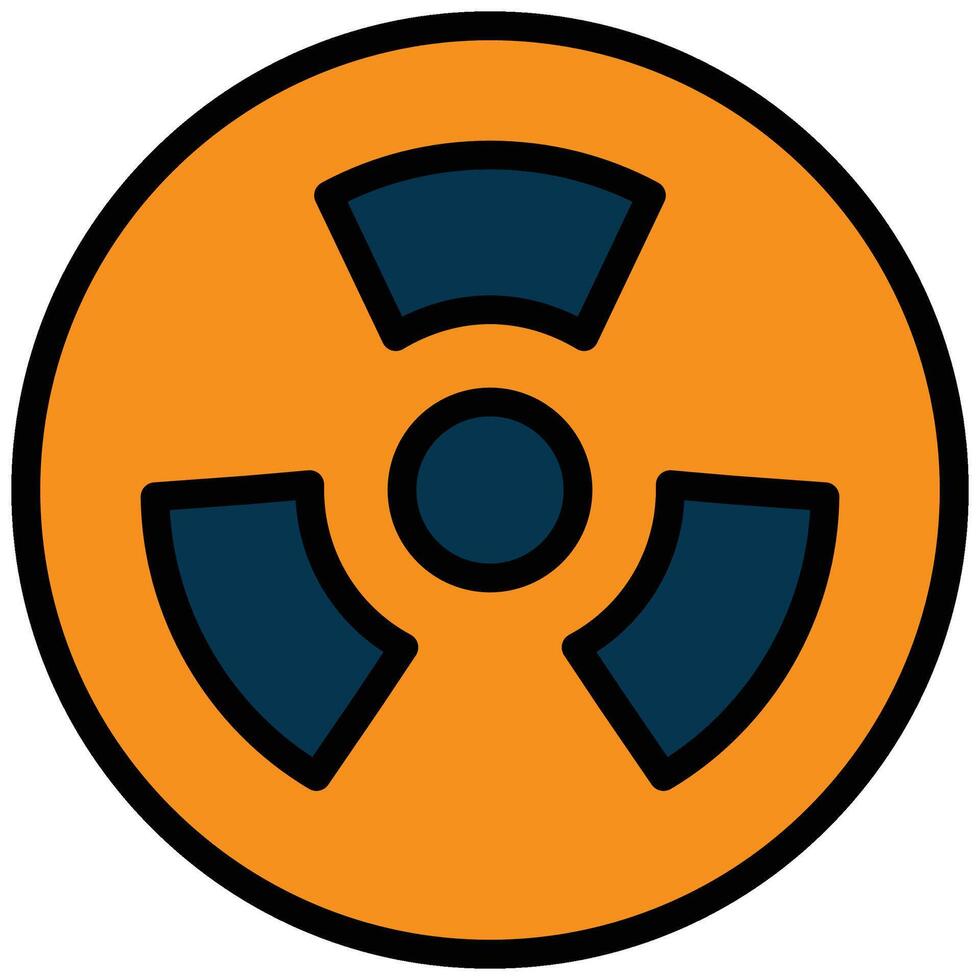 Radiation Outline Flat Icon, Science And Laboratory Concept Outline Flat Design Style vector