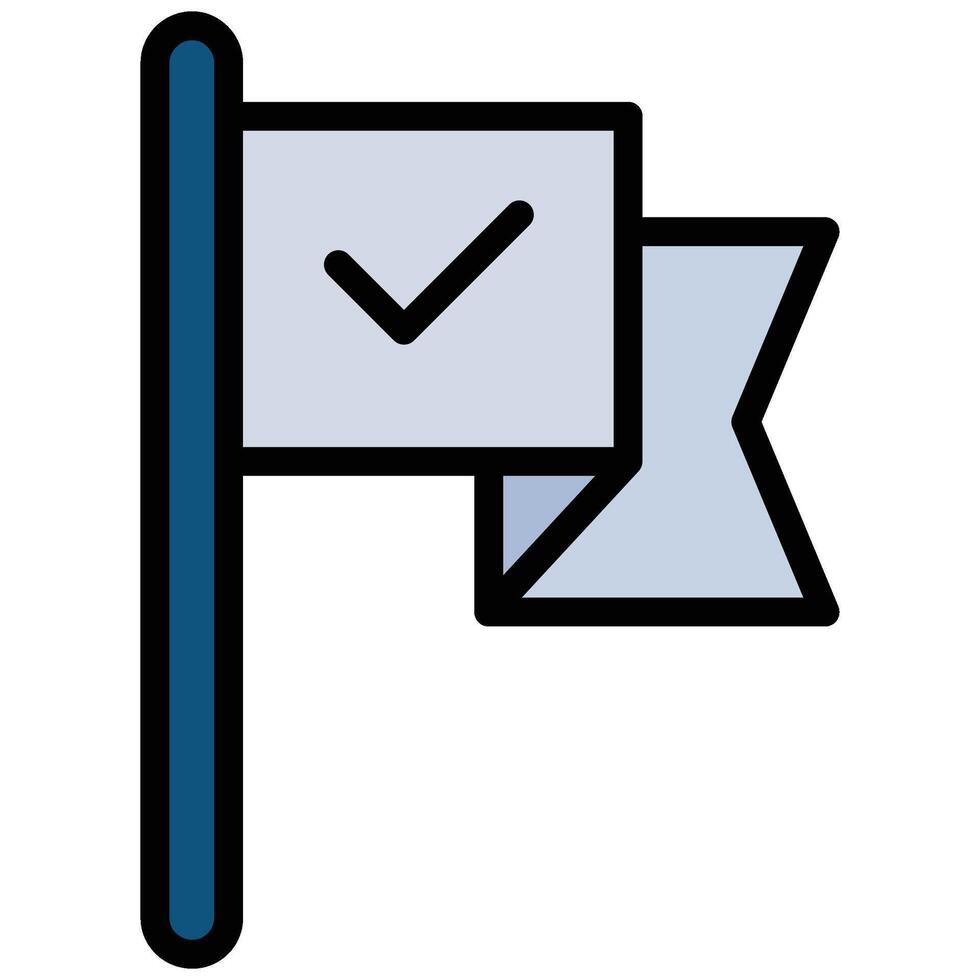 flag Outline Flat Icon, Teamwork Management Outline Flat Icon Collection vector