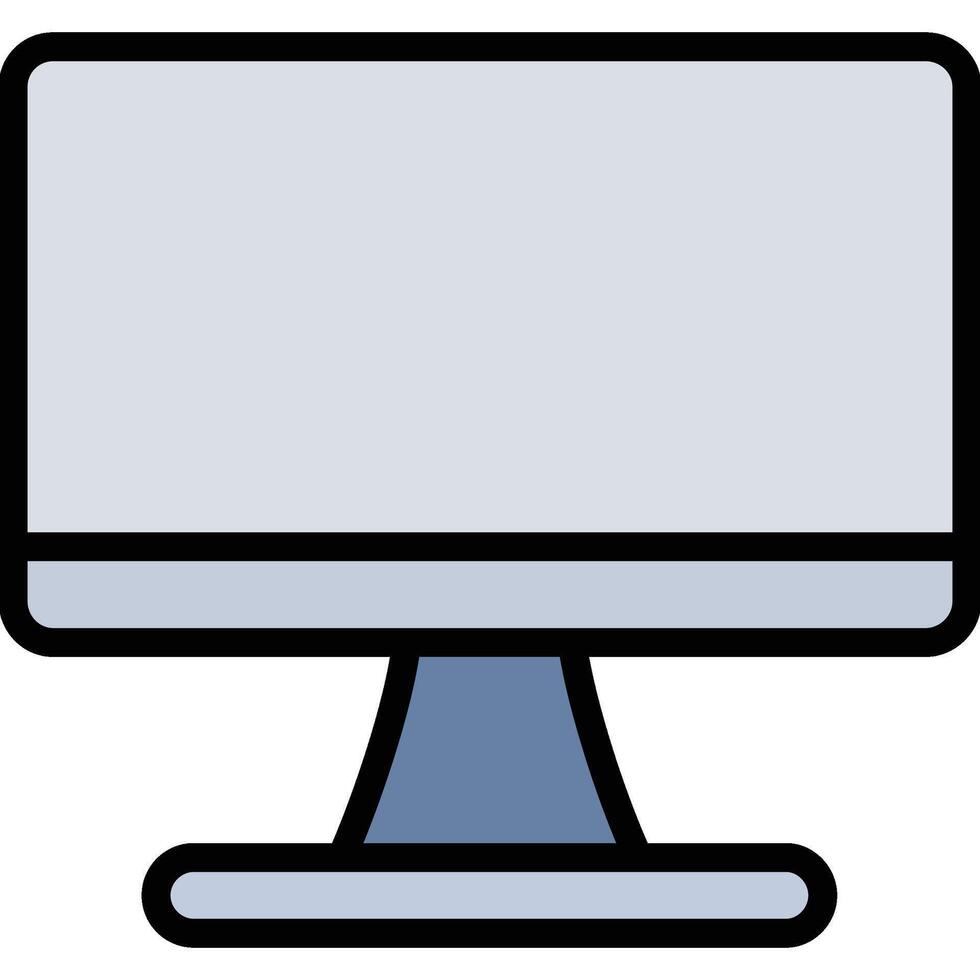 Monitor Outline Flat Icon, Workplace and office element Outline Flat Design Icon Symbol vector