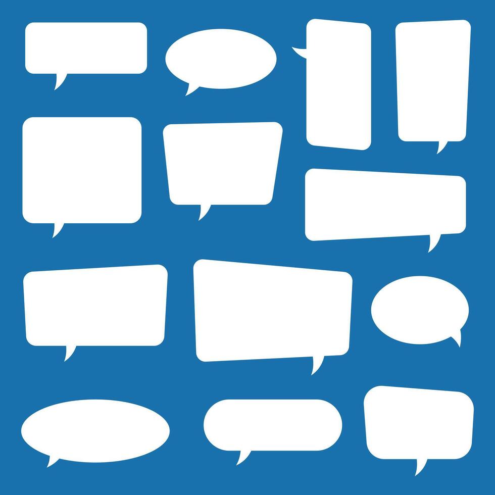 Blank empty white speech bubbles. Cartoon balloon word design. vector