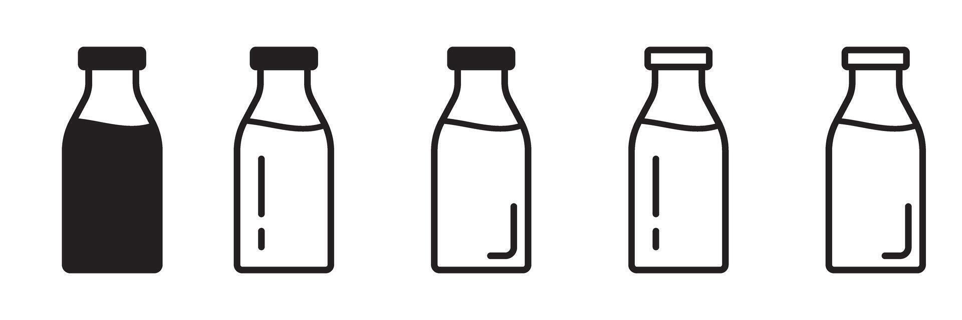 Bottle icon. Milk bottle icon. Milk jar line icons. vector
