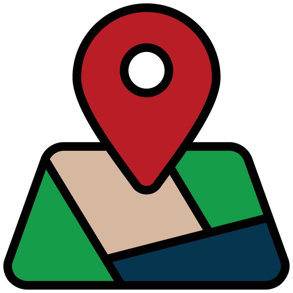 Map Outline Flat Icon, Logistic Company Outline Flat Design icon Concept vector