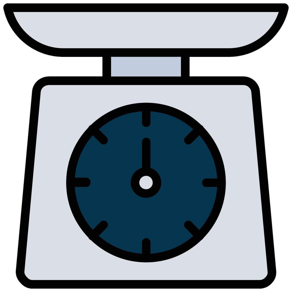 Weighing Scale Outline Flat Icon, Logistic Company Outline Flat Design icon Concept vector