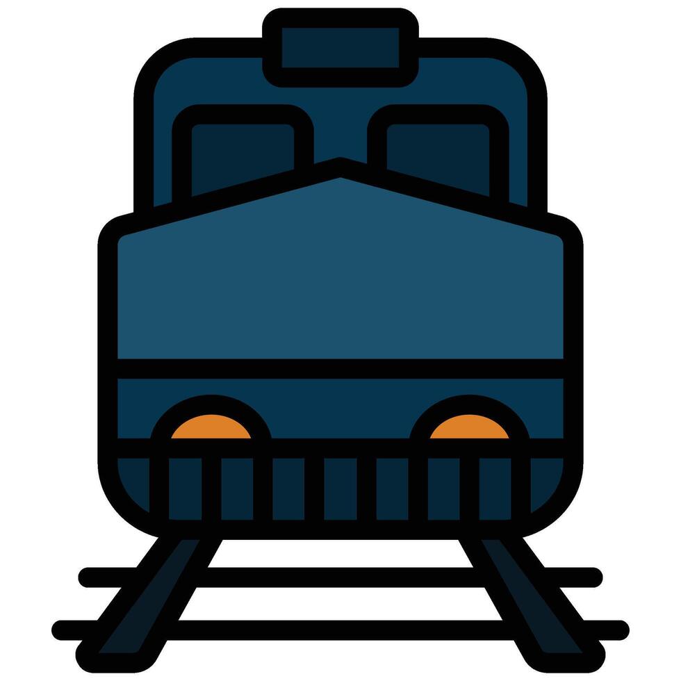 Train Outline Flat Icon, Logistic Company Outline Flat Design icon Concept vector