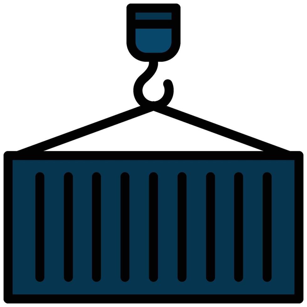 Container Outline Flat Icon, Logistic Company Outline Flat Design icon Concept vector