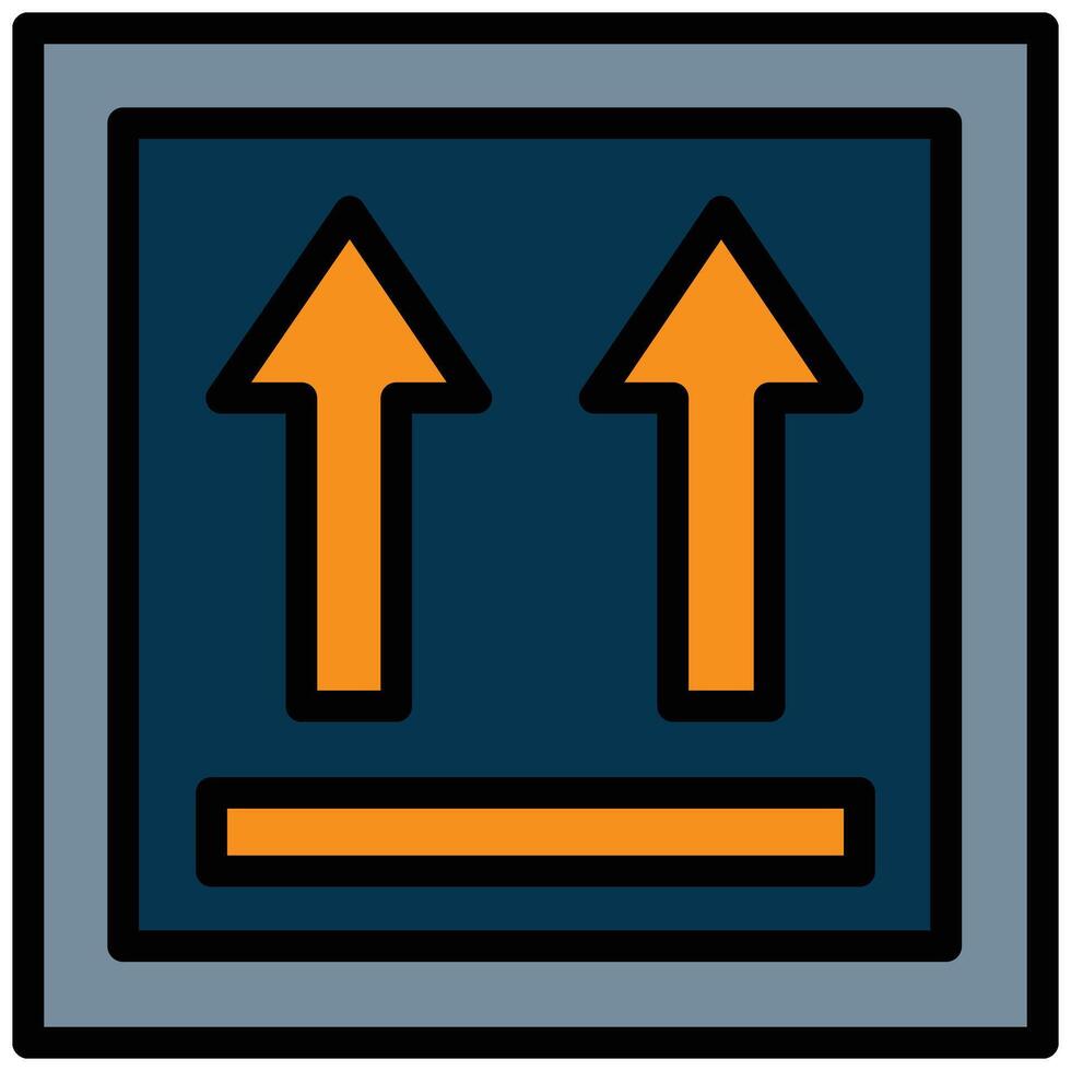 Cardboard Box Up Outline Flat Icon, Logistic Company Outline Flat Design icon Concept vector