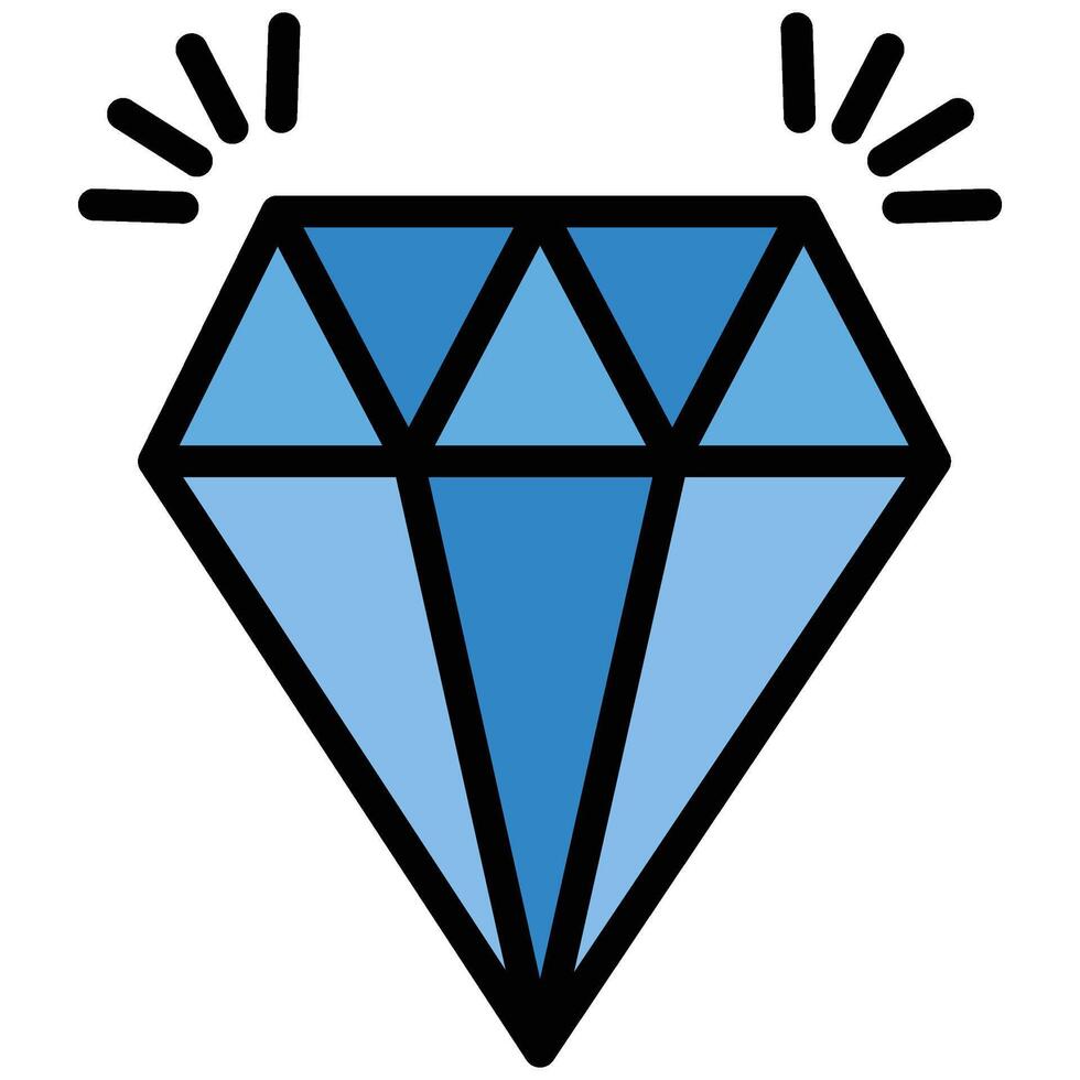 Diamond Gemstone outline flat Icon, Investment concept design in outline flat icon style vector