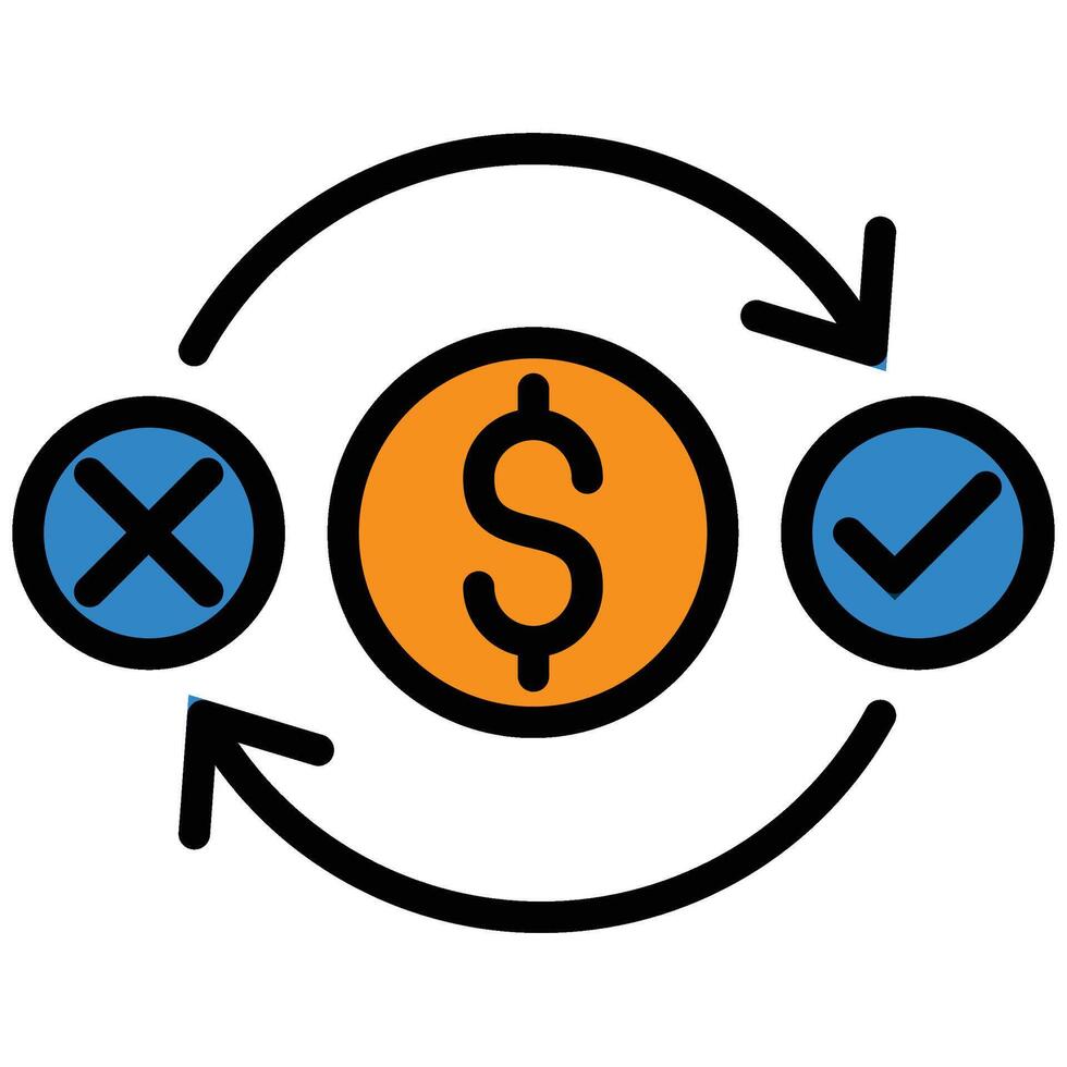 Money Transfer outline flat Icon, Investment concept design in outline flat icon style vector