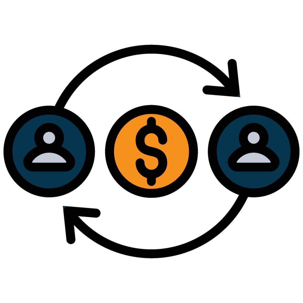 Partner outline flat Icon, Investment concept design in outline flat icon style vector