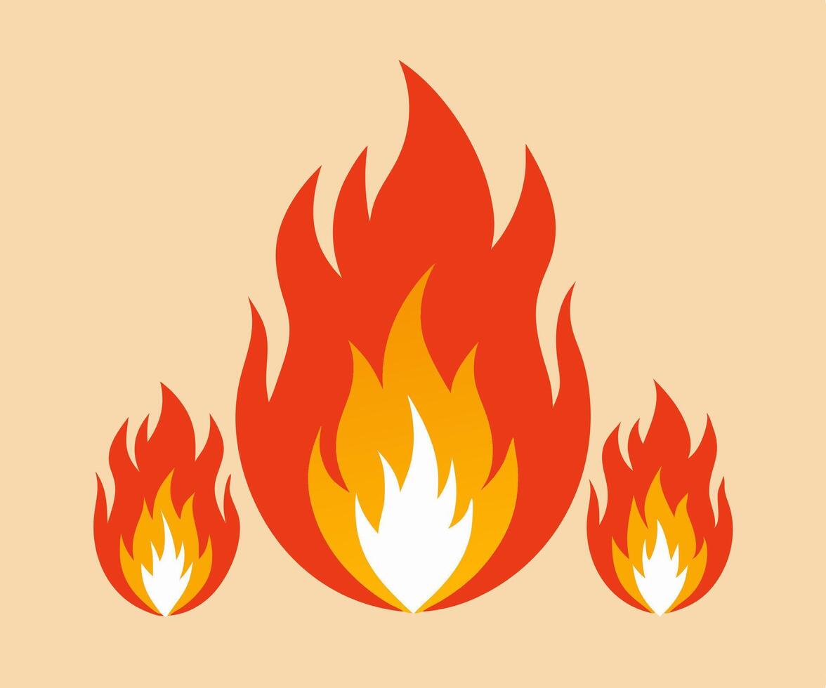Three Abstract Fire Flames Illustration Graphic vector