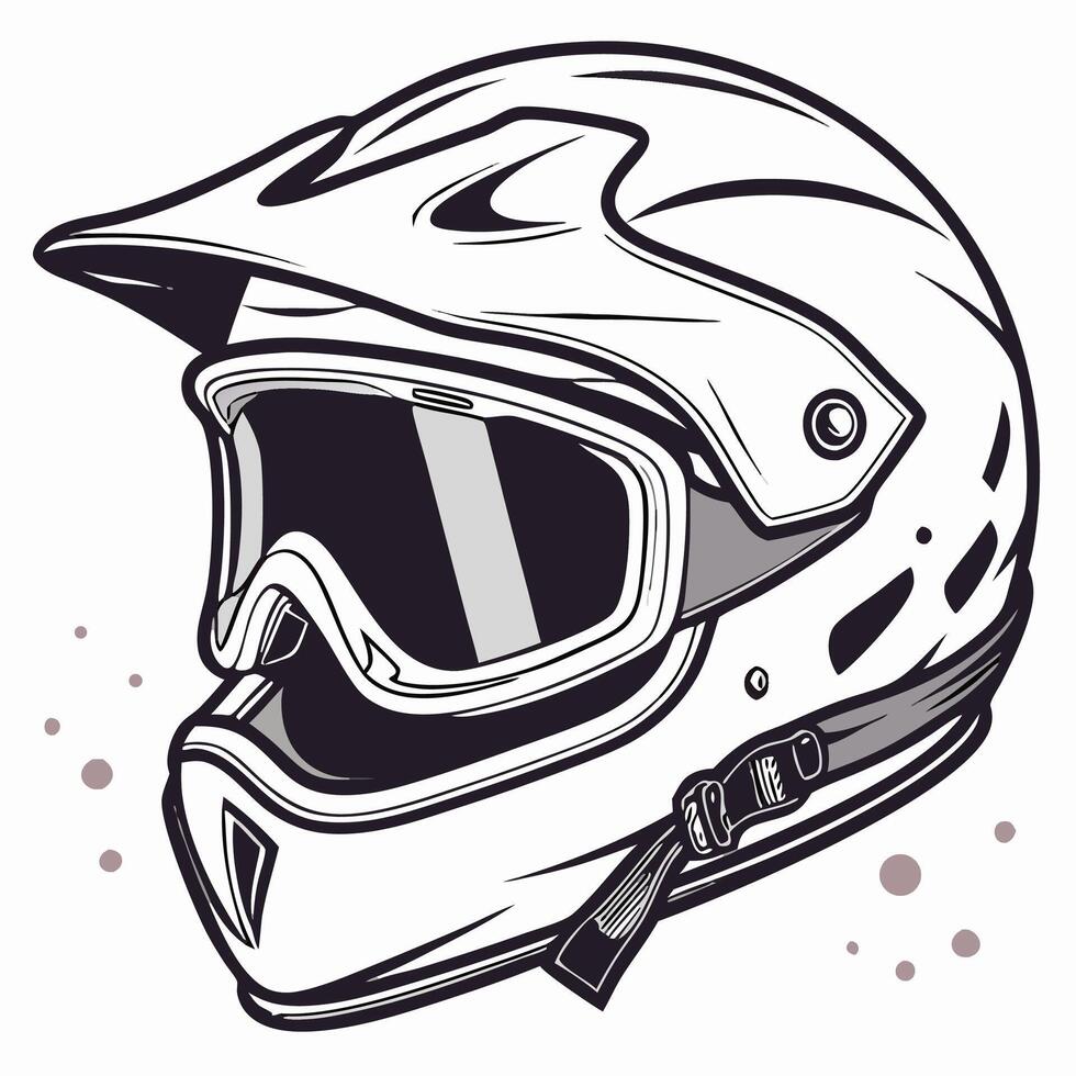 Motocross Helmet with Goggles Illustration vector