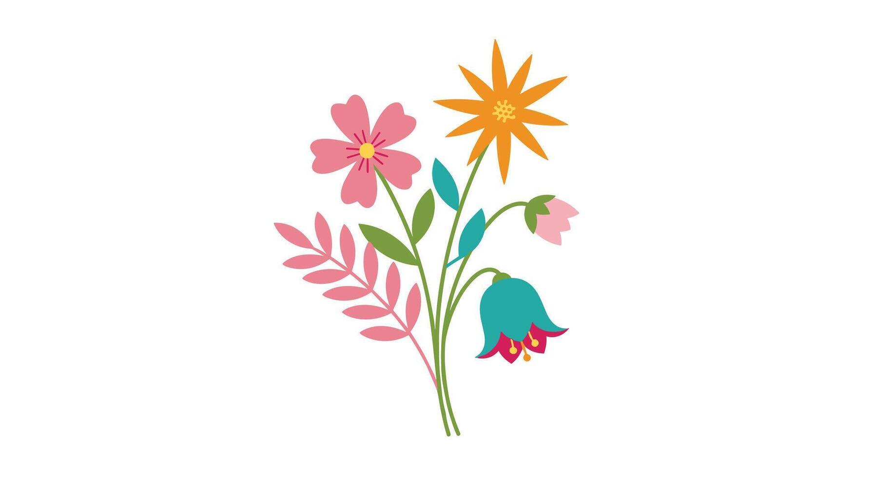 A Colorful Bouquet of Flowers Depicting an Abstract Representation of Nature and Art vector