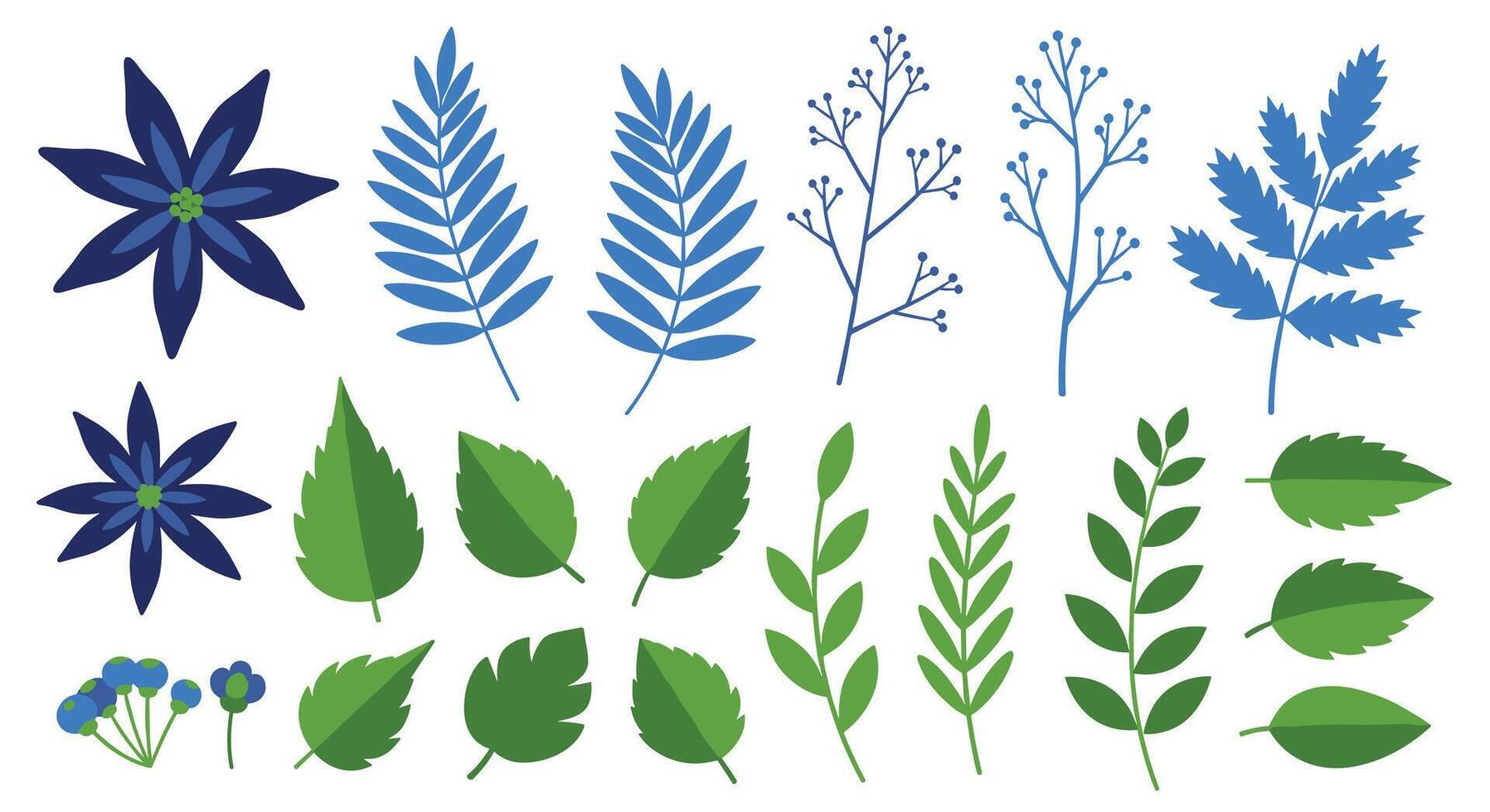 Botanical Exploration A Deep Dive into Leaves Flora Branches Twigs and Floral Elements vector