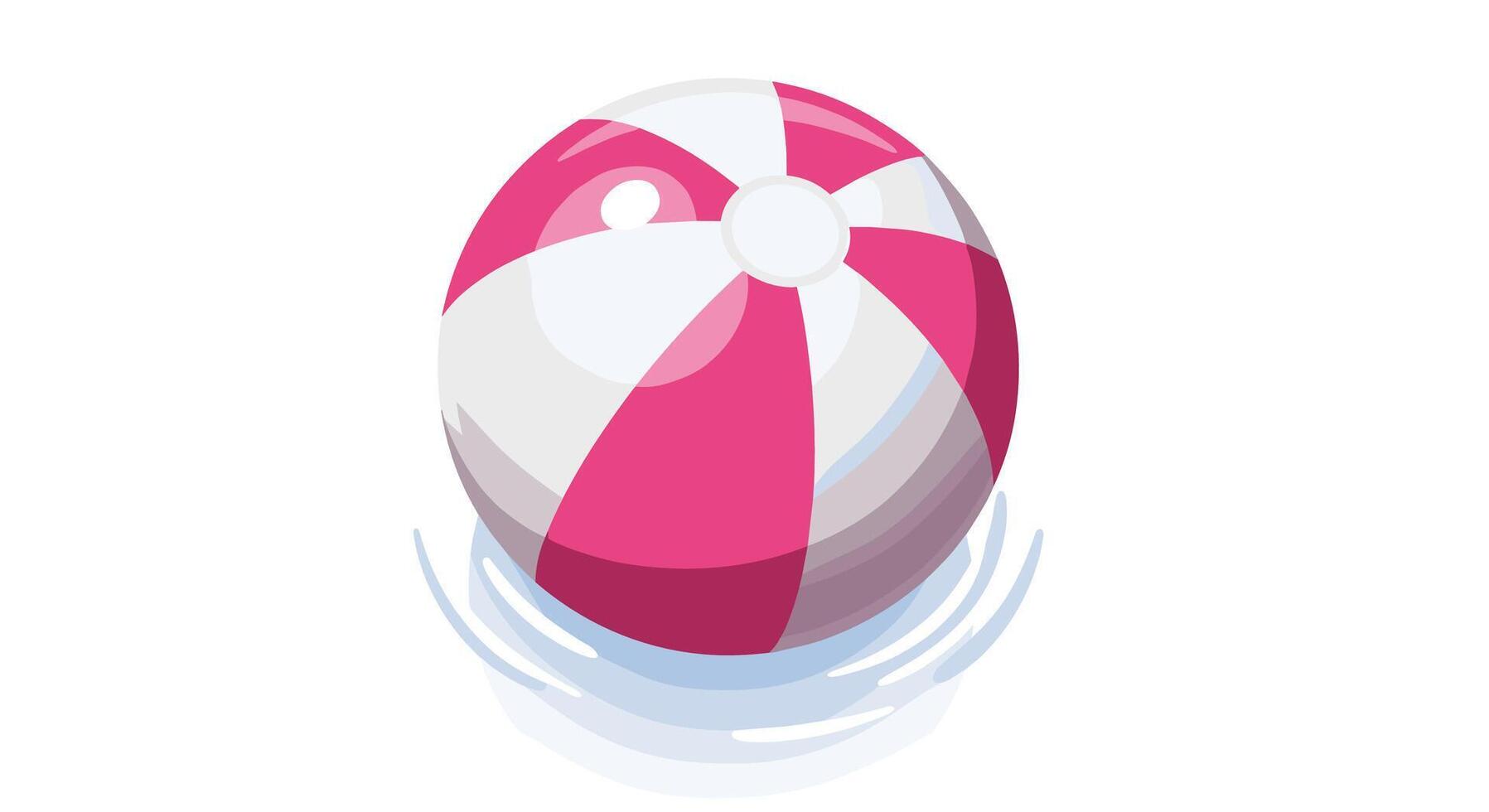 A Vibrant Beach Ball Bouncing Gently on Water Capturing the Essence of Summertime Fun vector