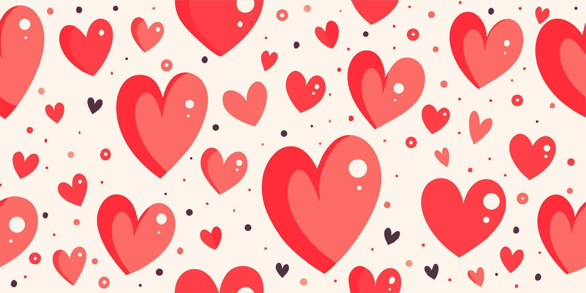 Seamless Pattern Red Hearts Background for Valentine's Day vector