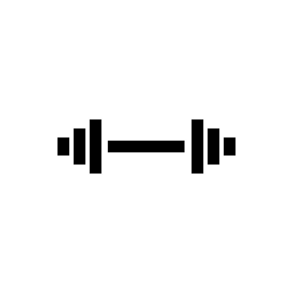 Black dumbbell illustration suitable for fitness and gym-related themes in a minimalist style vector