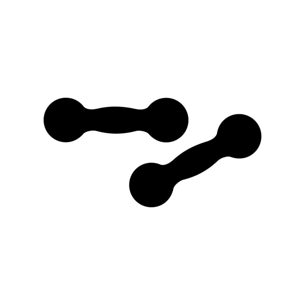 Two black dumbbells resting on a flat surface, illustrating fitness equipment for strength training and exercise routines vector
