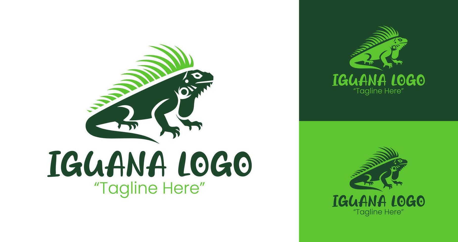 Creative Iguana Logo with Stylish Green Colors for Business Branding vector