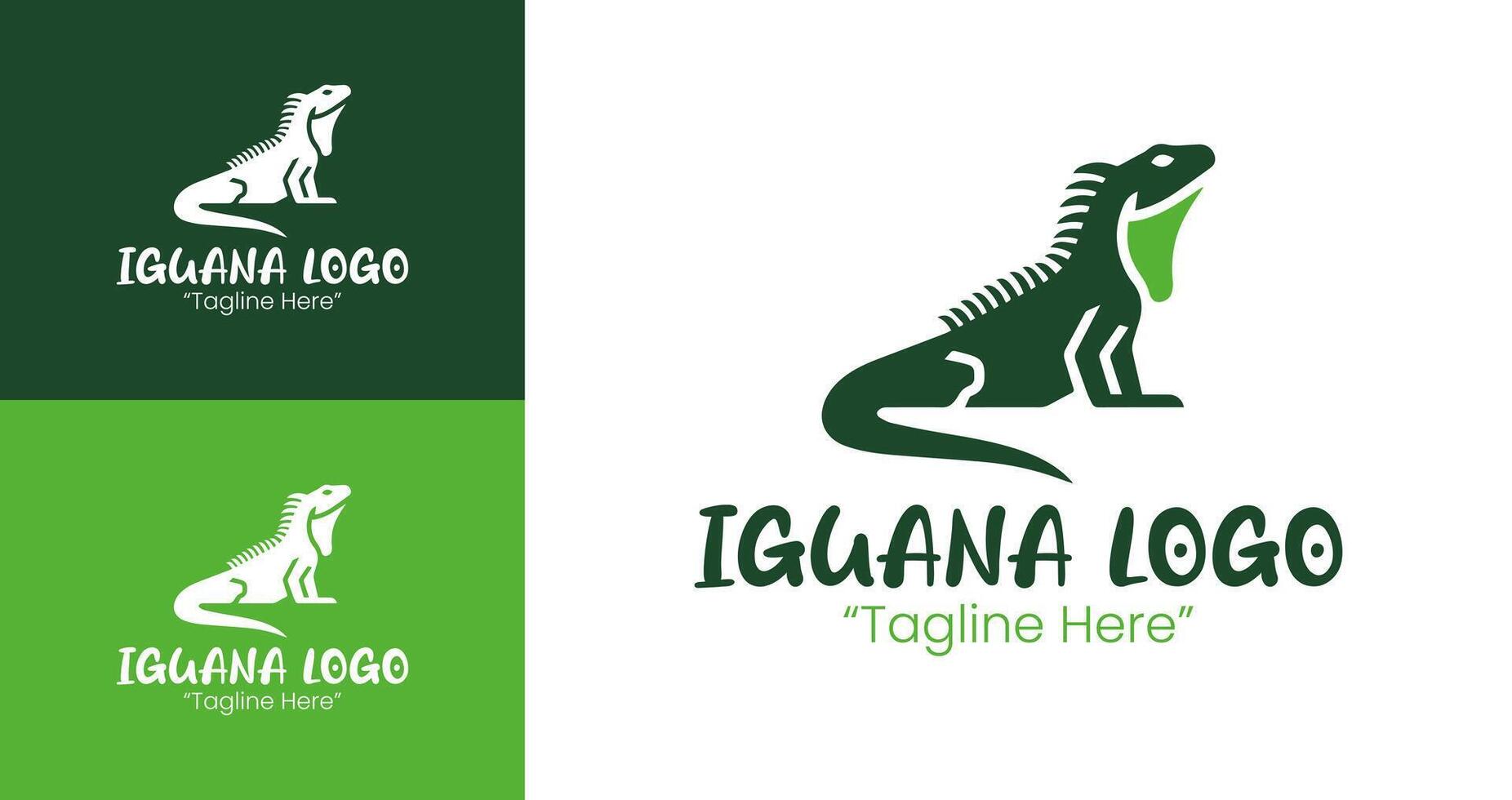 Modern Green Iguana Logo Designs for Professional Branding and Identity vector