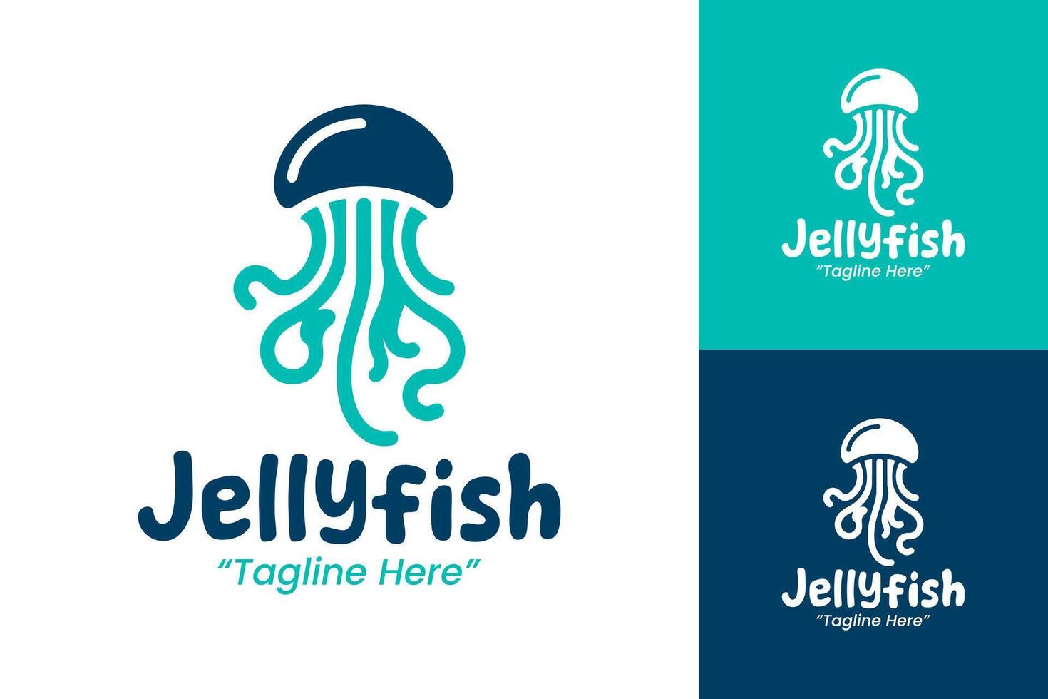 Modern Jellyfish Logo Design in Blue and Teal for Business Identity vector