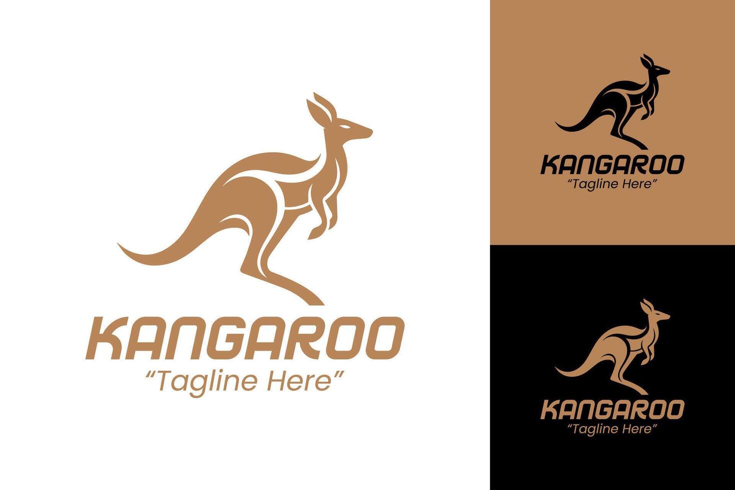 Professional Kangaroo Logo in Brown for Identity and Branding vector