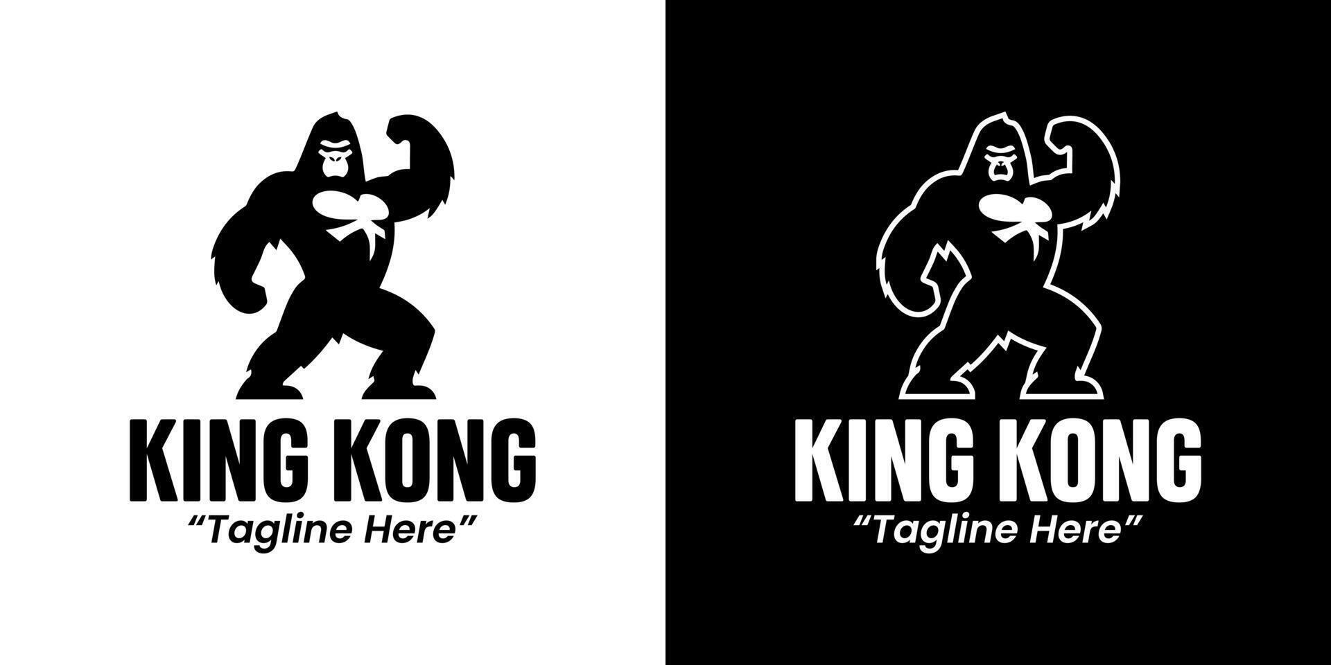 Iconic King Kong Logo in Black and White for Brand Identity vector