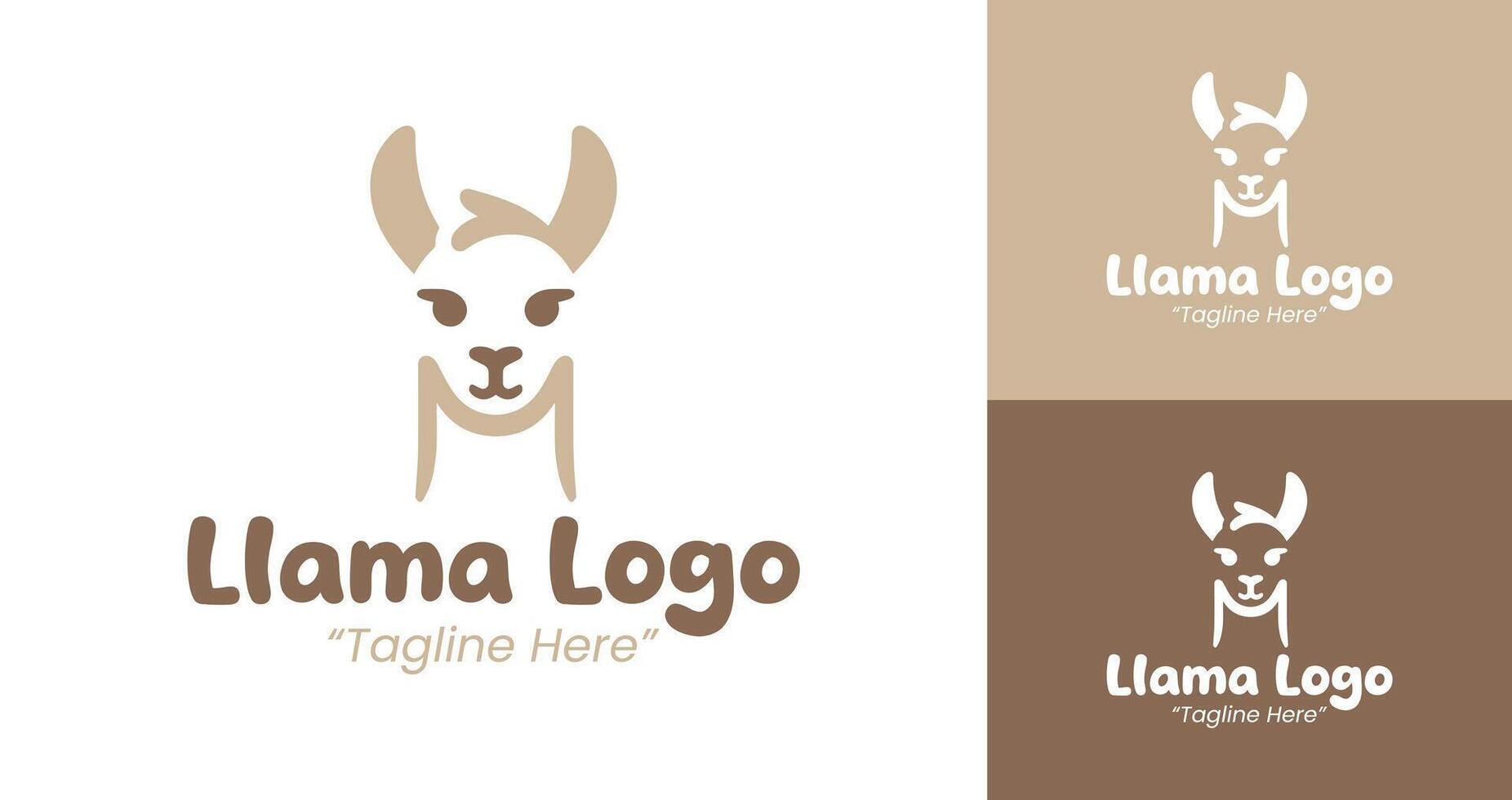 Minimalist Llama Logos for Modern Business Branding vector