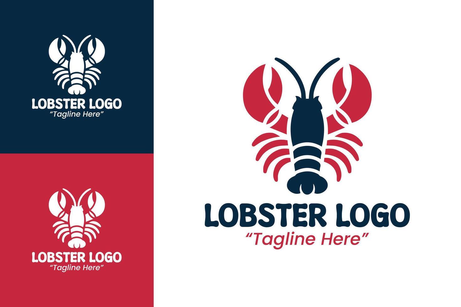 Lobster Logo Design for Seafood Business Branding with Bold Colors vector