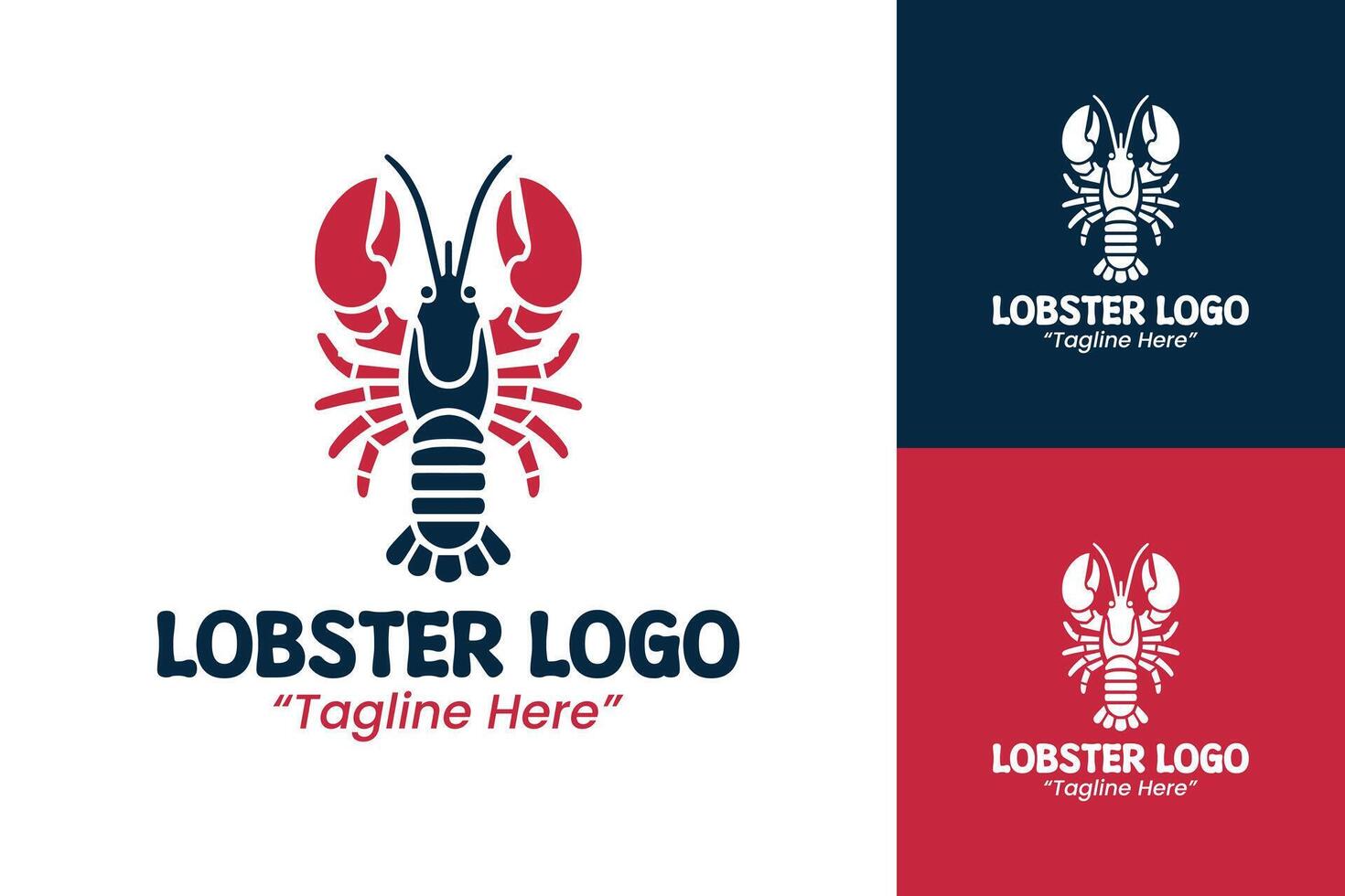 Bold Lobster Logo Design for Seafood Business Identity and Branding vector