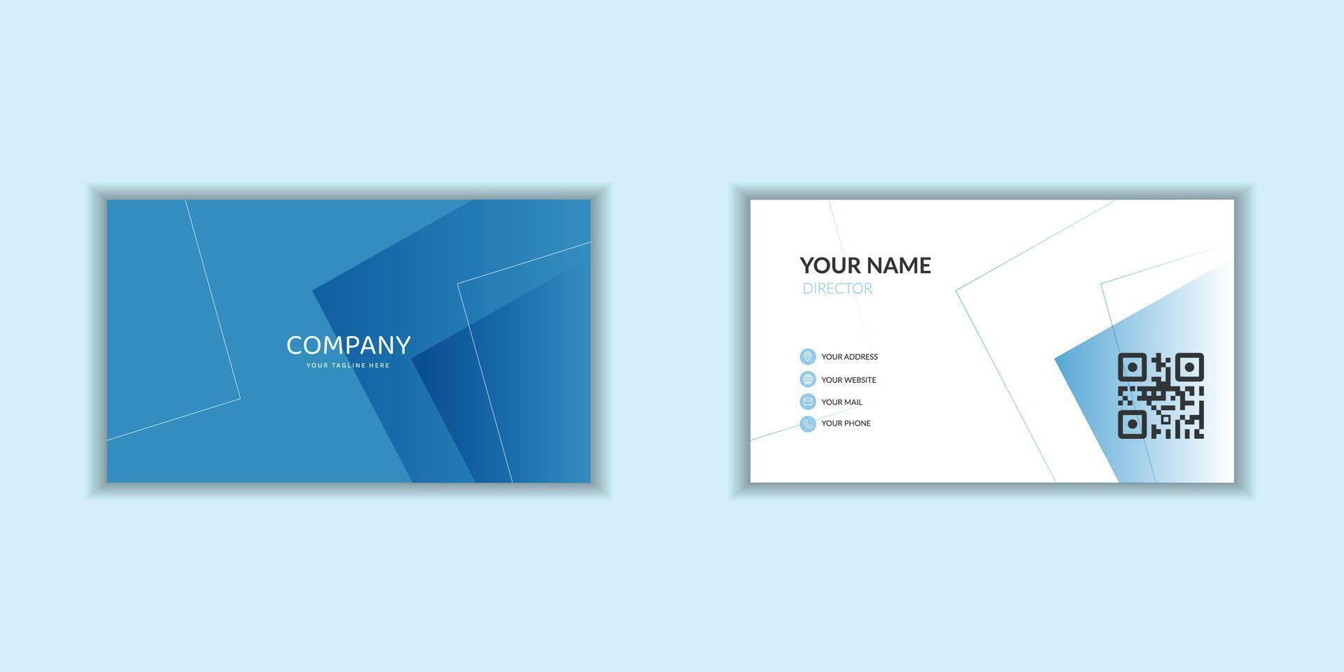 A sleek and modern corporate business card template with a clean design. Ideal for modern stationery branding vector