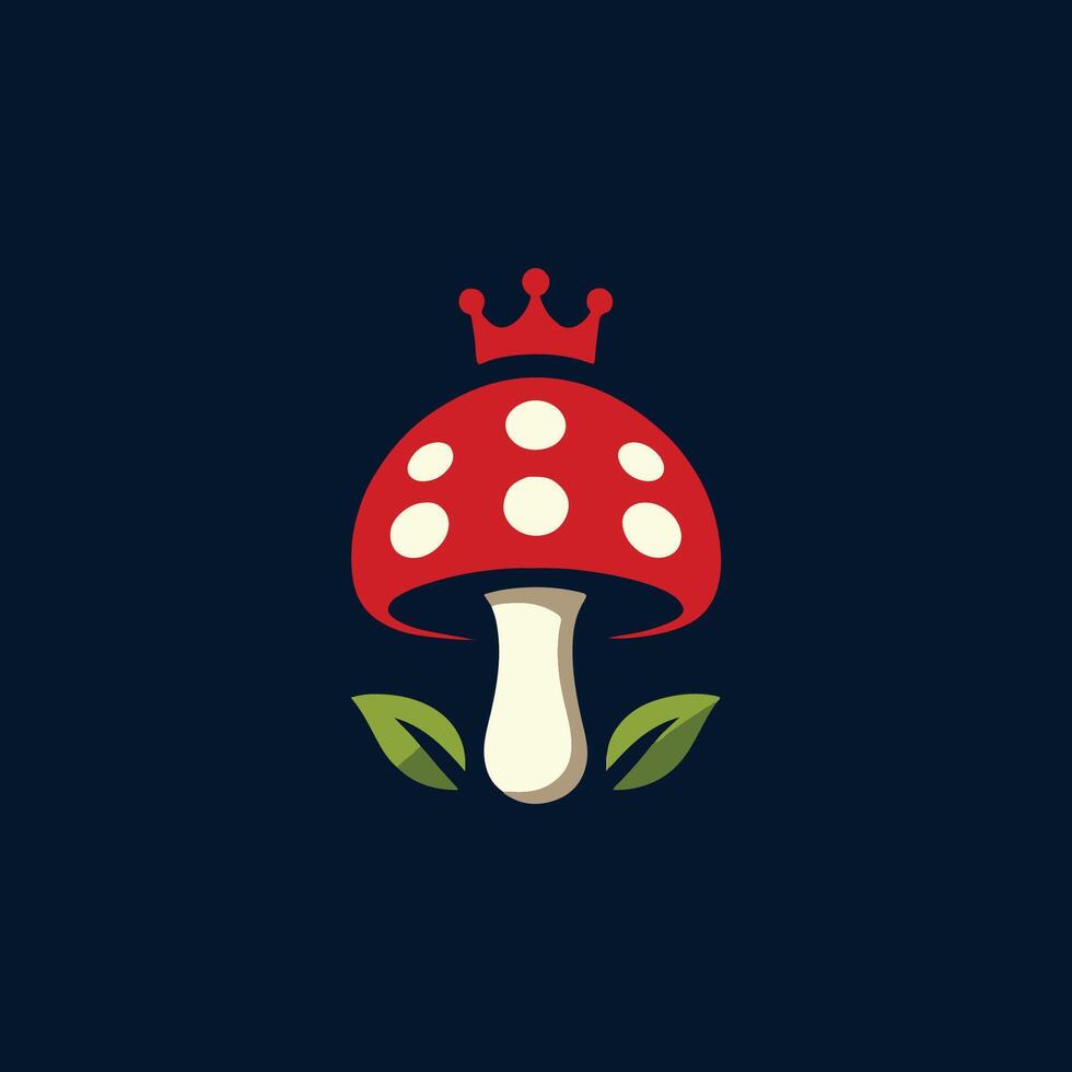a mushroom with a crown on it vector