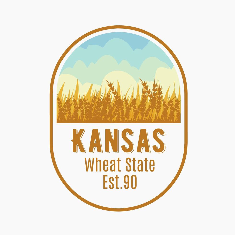 Kansas Wheat Field Badge vector