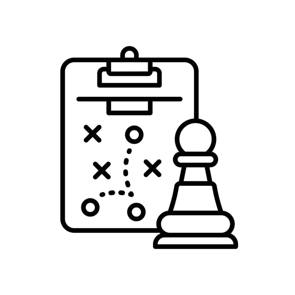 Game plan icon with chess pawn and strategy vector